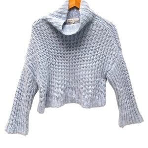 Weekend Stories Alexi Pullover Wool Blend Sweater in Sky Blue Size M
